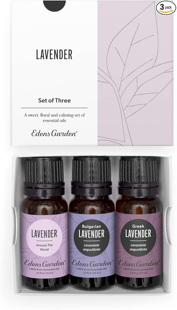 Edens Garden Lavender Essential Oils 3 Set – 100% Pure Therapeutic Grade, Aromatherapy Floral Scents For Relaxation, Skin, Candle Making & Diffusers – Natural, Vegan & Fragrance Oil Free, 10 ml/3 Pack - Bloomnest