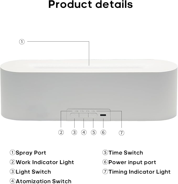 Essential Oil Air Diffuser Flame Colorful Water Vapor Fire Fireplace Humidifier for Aromatherapy Aroma Therapy Machine Room Bedroom,Flame Diffuser for Essential Oils,White - Bloomnest