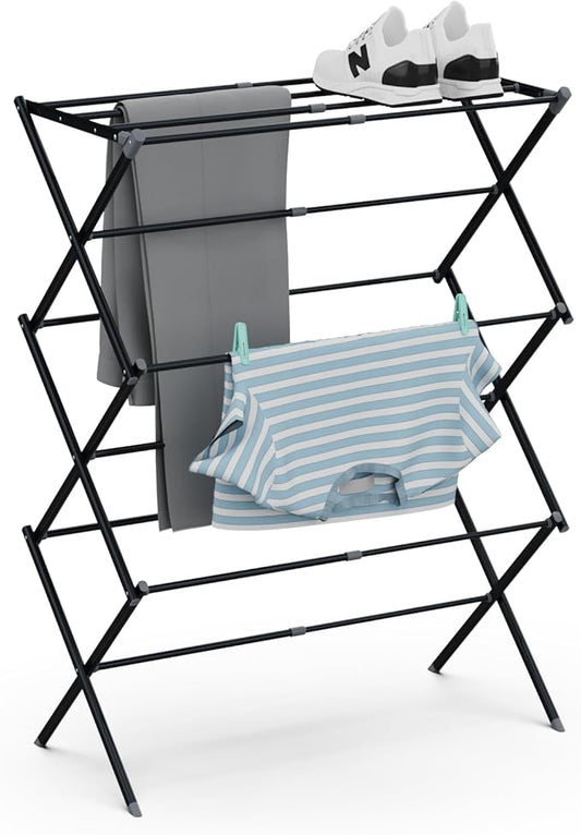 Drying Rack for Laundry, Foldable Clothes Drying Rack, Small Collapsible Dry Rack for Clothes, Use for Indoor & Outdoor Drying Clothes, Black 40"x29"x14.5" - Bloomnest