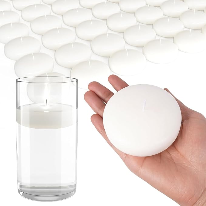 72 Floating Candles, 3 inches in Height, 0.8 inches in Width, Burning for Approximately 8-10 Hours, odorless and smokeless, Emitting Warm Light, Adding a Romantic Atmosphere to You and Your Family - Bloomnest