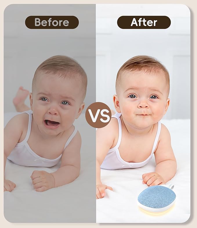 Portable White Noise Sound Machine: Baby Sleep Soother, Bluetooth Speaker, Rechargeable Battery, 4-Speed Timer, 6 Soothing Sounds Adult Therapy Aid for Trave (Blue, Portable) - Bloomnest