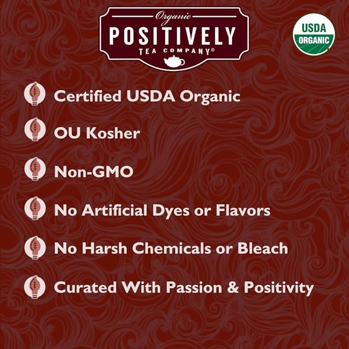 Organic Positively Tea Company, Red Christmas Rooibos Tea Bags, 20 Count - Bloomnest