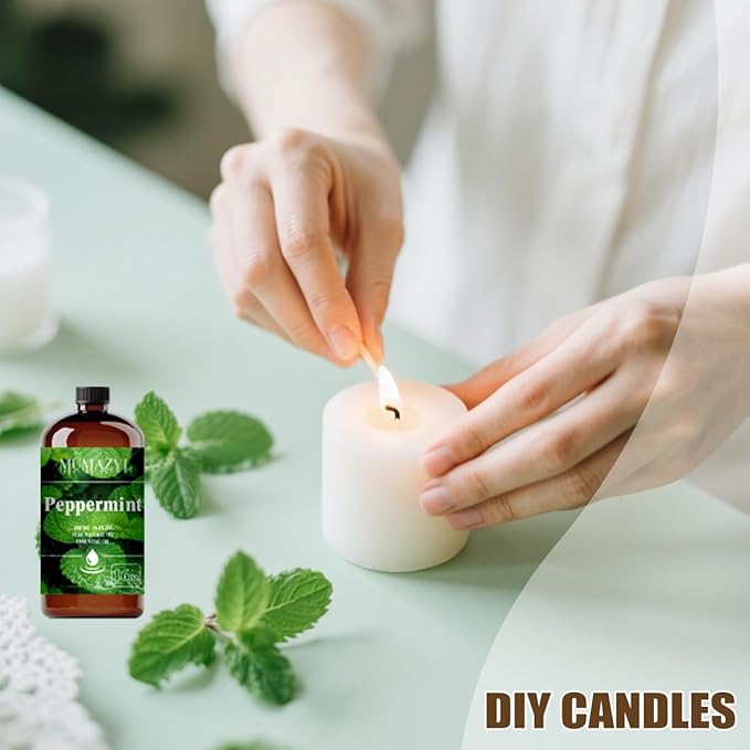 Peppermint Essential Oil, Peppermint Oil 16 Fl Oz 480ML for Diffuser Humidifier Yoga Cleaning DIY Candle Soap Making Essential Oils - Bloomnest