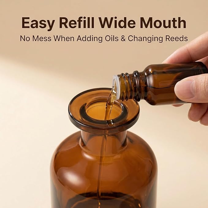 150ml/5oz Empty Refillable Glass Diffuser Bottle Aromatherapy Storage Container for Fragrance Bathroom Decoration Bloomnest