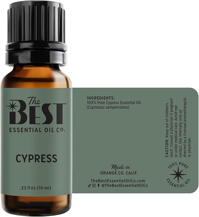 The Best Cypress Essential Oil Premium Grade- 100% Pure & Natural for Aromatherapy, Diffuser, Spa, Massage, Air Freshener- 10 ml (.33 fl oz) - Bloomnest