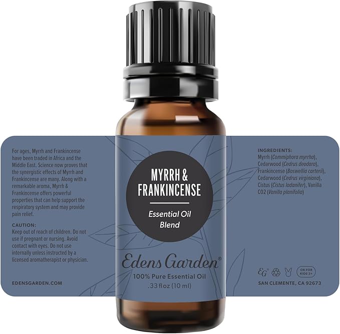 Edens Garden Myrrh & Frankincense Essential Oil Blend- 100% Pure Premium Grade, Undiluted, Natural, Therapeutic, Aromatherapy, The Best for Skin, Face, Kid Safe 10 ml (.33 fl oz) - Bloomnest