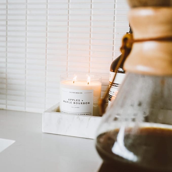Calyan Wax Co. 2 Wick Candle, Apples + Maple Bourbon Scented Candle, 37 Hour Burn Time, Aromatherapy Soy Candles, Non Toxic & Vegan Soy Wax, Glass Tumbler Scented Candles, 8.8oz - Bloomnest