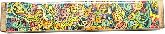 SOUL STICKS Handmade Carved Incense Burner Wooden Coffin Box with Storage Includes Go Away Evil Incense Sticks (Love Art) - Bloomnest