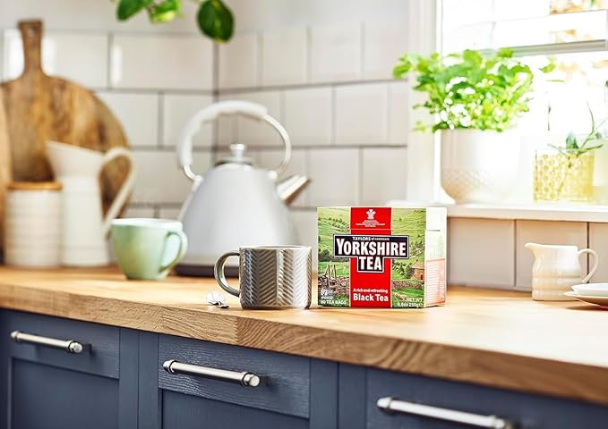 Yorkshire Tea, Red, Black Tea, Pillow Tea Bags, 80 Count (Pack of 1), Refreshing, Satisfying, and Strong, Classic British Breakfast Blend, Caffeinated, Enjoy Hot or Iced, 80 Teabags - Bloomnest