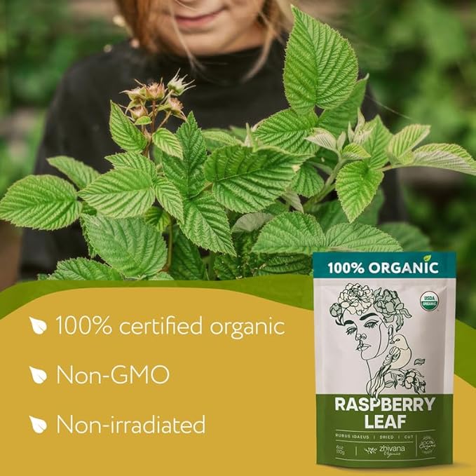 Organic Red Raspberry Leaf Tea – Wild Raspberry Tea for for Pregnancy, Healthy Cycle, Menstrual Cramps – 6oz - Bloomnest