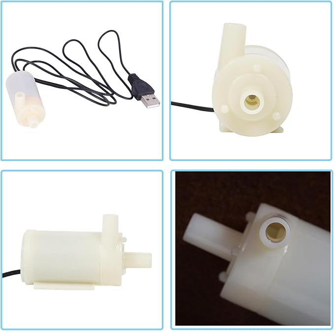 3PCS DC 3-5V USB Micro Submersible Mini Water Pump,Small Aquarium Pump for Fish Tank Aquariums Pond Fountain Hydroponics Garden (White) - Bloomnest