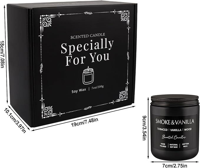 Scented Candles Gift Set - 4 Pack (7oz Each) Soy Wax Aromatherapy Candles with Essential Oils, Smokeless - Leather & Smoke, Vanilla Oakmoss, Lavender - Relaxing Fragrance for Home, Office, Yoga - Bloomnest