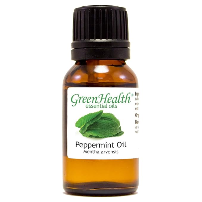 GreenHealth Japanese Peppermint Essential Oil – 15 ml – 100% Pure & Uncut – Strong Menthol Aroma – Glass Bottle for Diffusers, Cleaning, DIY Use – Bottled in USA