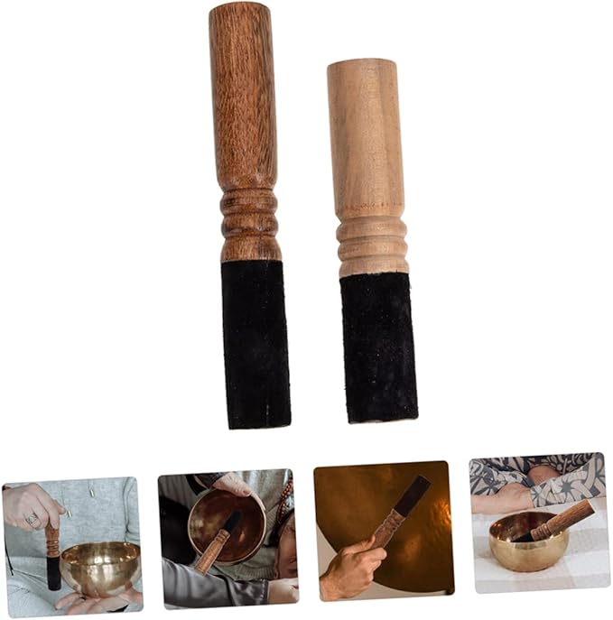 2Pcs Durable Singing Bowl Mallets for Meditation and Sound Healing Sticks for Yoga Bedroom and Temple Use Easy to Clean Sound Bowl Accessories - Bloomnest