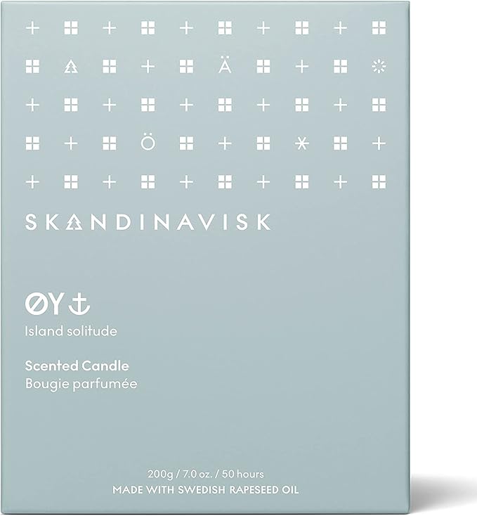 Skandinavisk ØY 'Island' Scented Candle. Fragrance Notes: Crabapple and Dog Rose, Water Mosses and Green Leaves. 7.0 oz. - Bloomnest