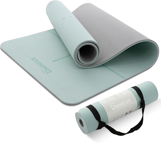 UMINEUX Yoga Mat Extra Thick 1/3'' & 2/5" Non Slip Yoga Mats for Women Eco Friendly TPE Fitness Exercise Mat with Carrying Sling & Storage Bag - Bloomnest
