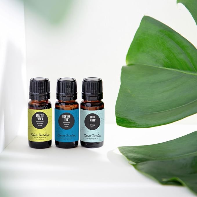 Edens Garden Top Essential Oil Blends 6 Set – 100% Pure Therapeutic Grade, Undiluted Natural Aromatherapy Oils for Diffusers & Home – Includes Fighting Five, Good Night & Joy, 10 ml/ 6 Pack - Bloomnest