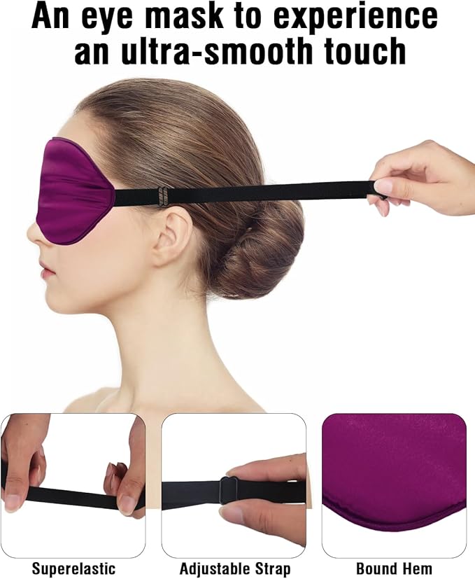 Silk Sleep Mask 6 Pack - Soft, Breathable, Reduces Puffy - Bloomnest