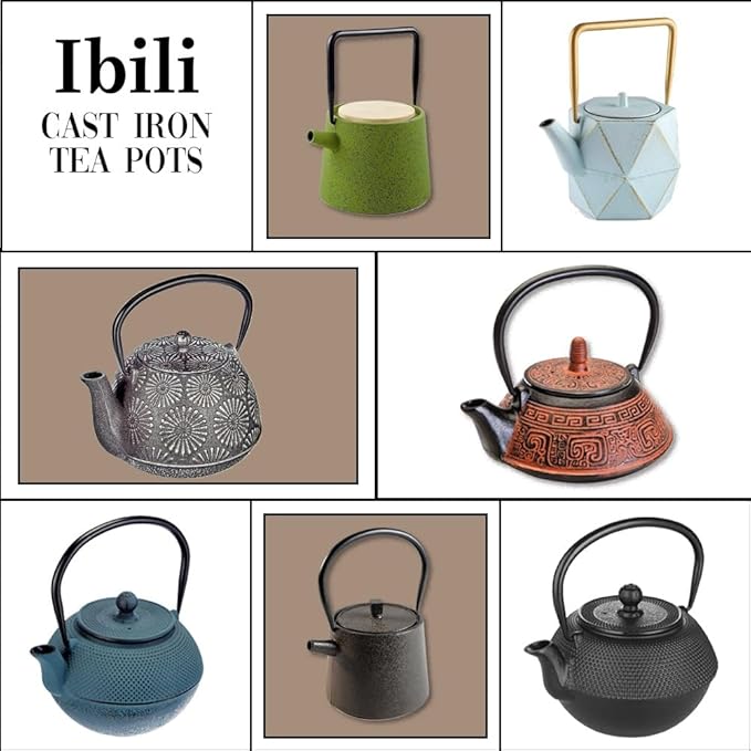 IBILI 40 Oz Bali Cast Iron Teapot | Made in Spain | Stainless Steel Infuser, Enameled Interior, Stovetop & Induction Compatible, Japanese Kettle for Loose Leaf Tea, Tetsubin Design, Silver - Bloomnest