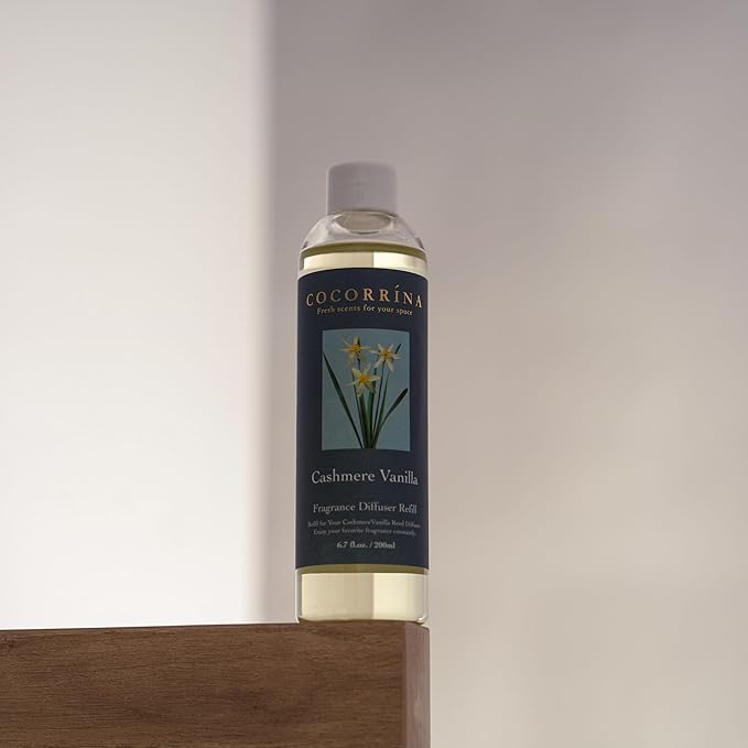 Cocorrína Reed Diffuser Refill - Cashmere Vanilla 6.7 oz. Scented Oil for Reed Diffuser Home Fragrance for Bedroom, Bathroom Home Decor - Bloomnest