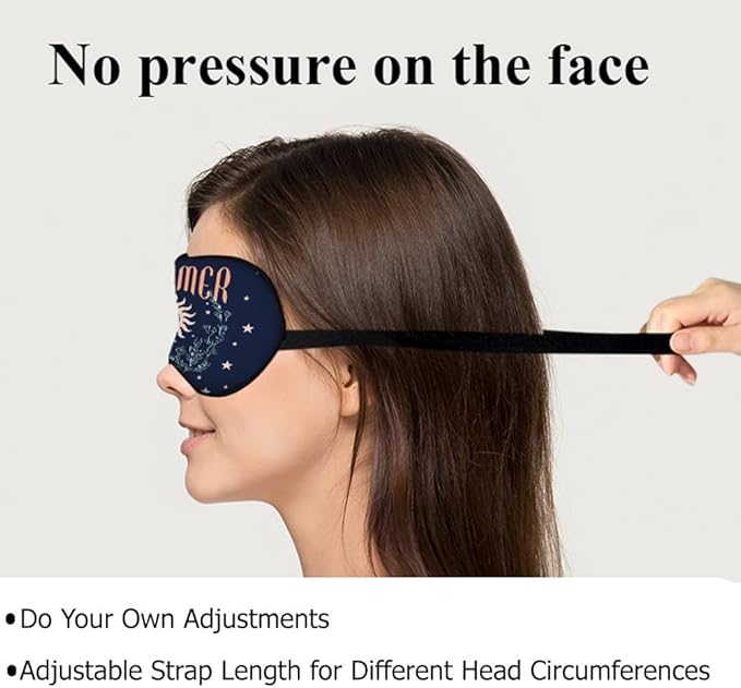 Dreamer Silk Sleep Mask with Adjustable Strap for Travel, Nap, Shift Work, Office - Dark Blue - Bloomnest