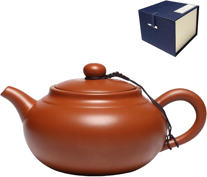Chinese Clay Teapot, Yixing Xishi Zisha Tea Pot, Handmade Pottery Purple Sand Mud Kungfu Tea Set Kettle,14oz Zhuni - Bloomnest