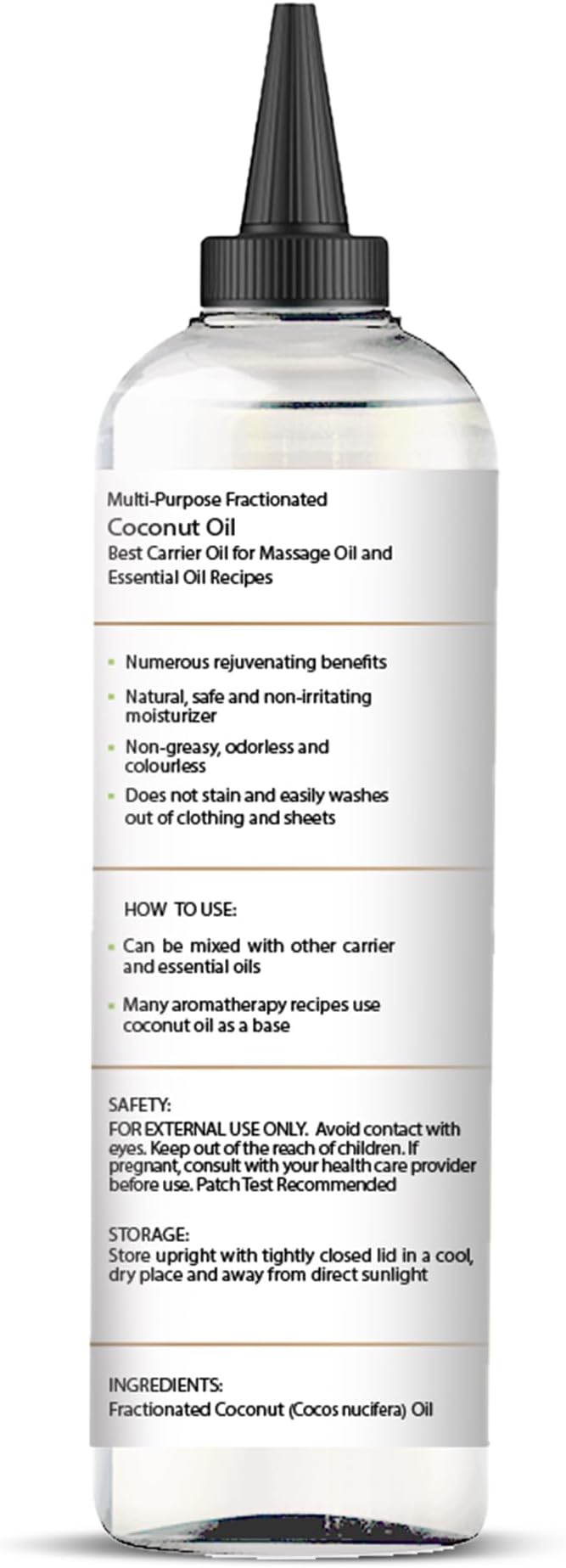 Majestic Pure Fractionated Coconut Oil - Relaxing Massage Oil, Liquid Carrier Oil for Diluting Essential Oils - Skin, Lip, Body & Hair Oil Moisturizer & Softener - 6.8 fl oz - Bloomnest