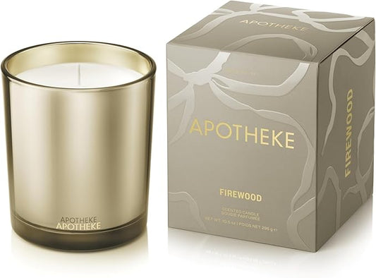 Apotheke Signature Candle Scented Candles for Home, Firewood - 10.5 oz Seasonal Soy Wax Jar Candle - Long-Lasting Fall Scented Fragrance with Perfume-Grade Essential Oils - Bloomnest