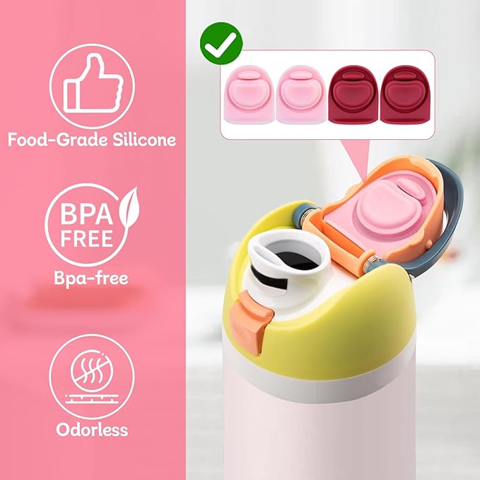 4pcs Replacement Stopper Seal Compatible with Owala FreeSip 24oz 32oz,Water Bottle Lid Insert Cap Silicone Seal Parts for Owala 16/19/24/32/40oz Spout Gasket Mouth piece Accessories F7 Frokolla
