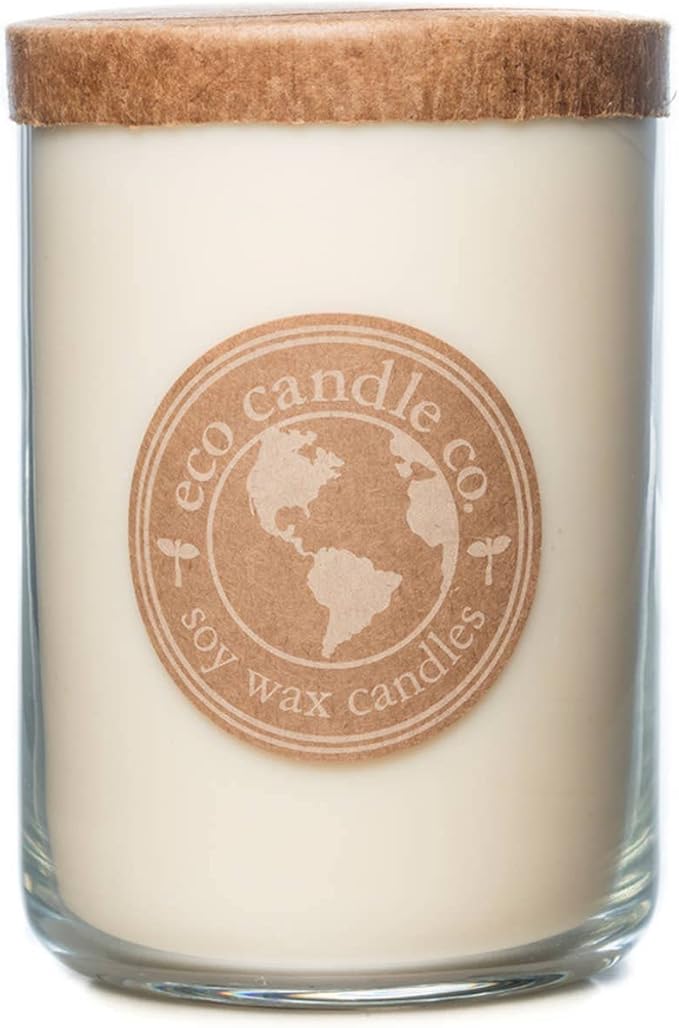 ECO CANDLE CO. Recycled Candle, Eggnog, 26 oz. Double Wick - Scents of Classic Eggnog, Nutmeg, & Vanilla - 100% Soy Wax, No Lead, Kraft Paper Label & Lid, Hand Poured - Bloomnest