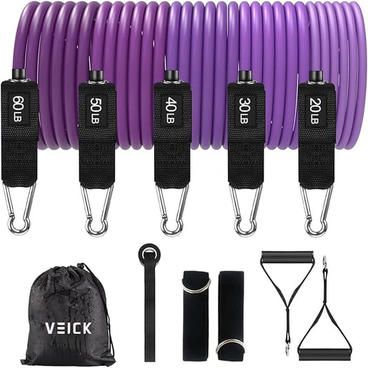VEICK Resistance Bands, Exercise Bands, Workout Bands, Resistance Bands for Working Out with Handles for Men and Women, Exercising Bands for Fitness Weights Work Out at Home - Bloomnest