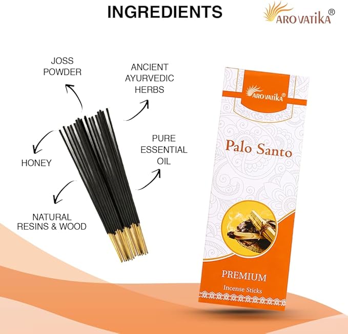 ARO VATIKA Palo Santo Hexa 120 Incense Sticks in Pack of 6 | Long Lasting & Low Smoke | Home Fragrance | Agarbatti for, Freshness, Meditation | Burn Time- Approx 40 Mins AROVATIKA