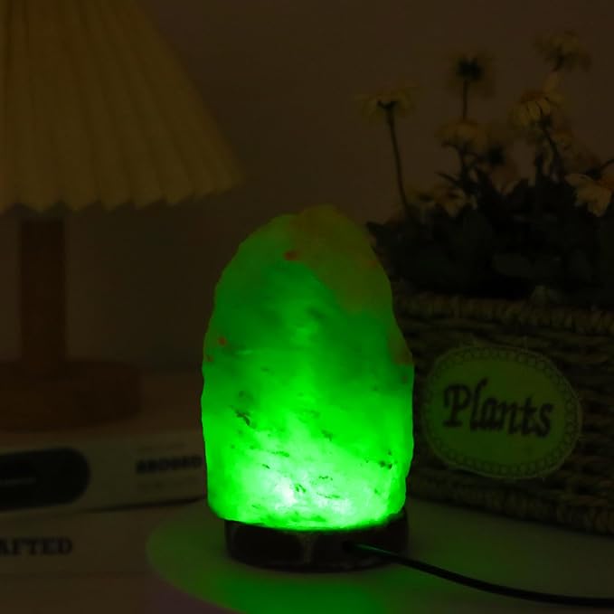 7-Color Himalayan Salt lamp，Wooden Base，Room Decor, Home Decor, Relaxation, Ambiance,Christmas、Birthday Gift for Kids - Bloomnest