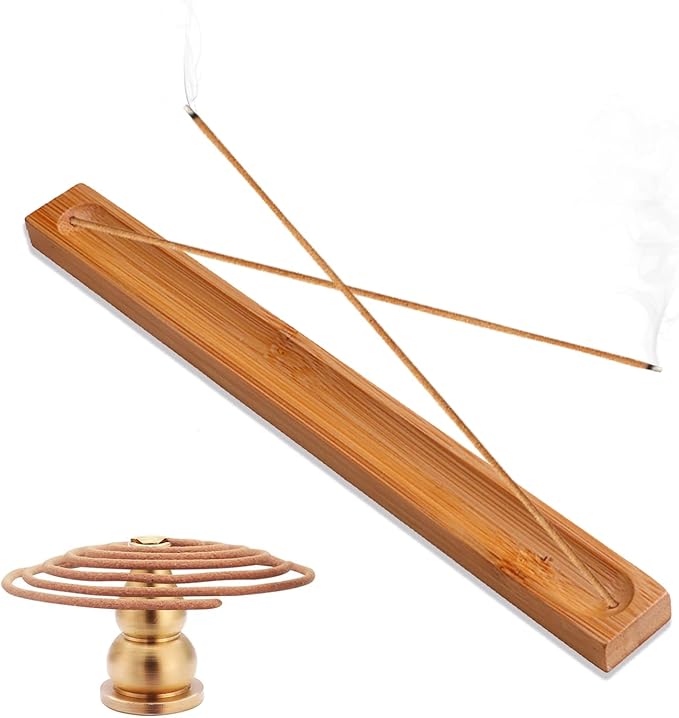 HOSSIAN Incense Holders-Bamboo Incense Holder for Sticks-Ash Catcher Wooden Handmade Gift 11 inches - Bloomnest