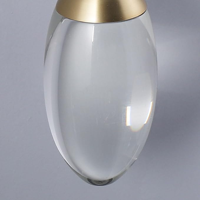 Luxurious Clear Water Drops Crystal Wall Lamp,5W 3000K Contemporary 1-Light Brass Wall Lamp,Modern Creative LED Home Decor Lighting Fixture for Bedroom Bedside - Bloomnest