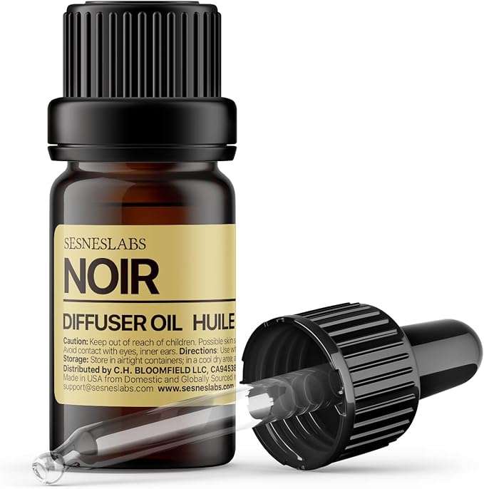 Noir Diffuser Oil, Niche Scent, Luxury Fig, Bay Leaf, Cedar, Vetiver, Musk, Tobacco, Black Tea Essential Oils Blend for Ultrasonic Diffuser Scent Projects(.33 oz/10 ml) - Bloomnest