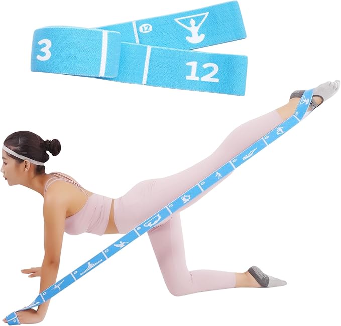 Multi-Functional Slimming Resistance Bands Yoga Straps Elastic Stretching Band 10/12 Loops for Pilates, Latin Training, Dance, Gymnastics, Fitness, Ballet and Physical Therapy - Bloomnest