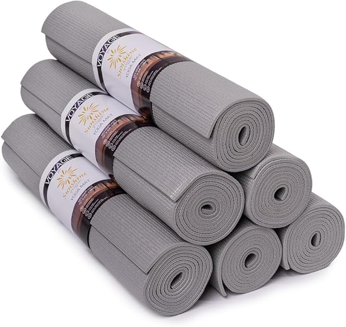 Sunshine Yoga Voyage Yoga Mat, 6 Pack, 72" x 24" Professional Studio and Gym Bulk Yoga Mats, 5mm Thick, Durable, Anti-Tear, Non Slip Fitness and Exercise Mats - Bloomnest