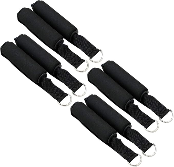 Garneck 4pcs Resistance Band Handles Plastic D Ring Exercise Strap Foam Handle Band Fitness Equipment for Home Gym Overhead Strength Training Stretching Black - Bloomnest