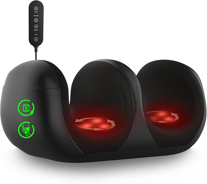 Foot Massager, Shiatsu Foot Massager with Heat, Rechargeable Calf Massager, Massage Calf, Deep Kneading Massage for Home and Office, Gifts for Women, Men, Dad, Mom - Bloomnest