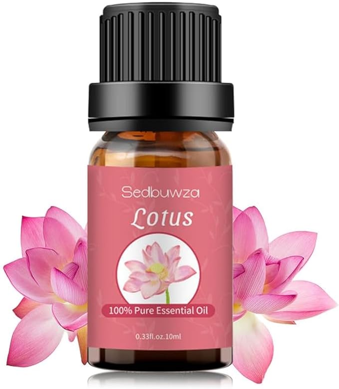 Sedbuwza Lotus Essential Oil, Pure Organic Lotus Fragrance Oil for Diffuser, Humidifier, Soap, Candle, Perfume Sedbuwza