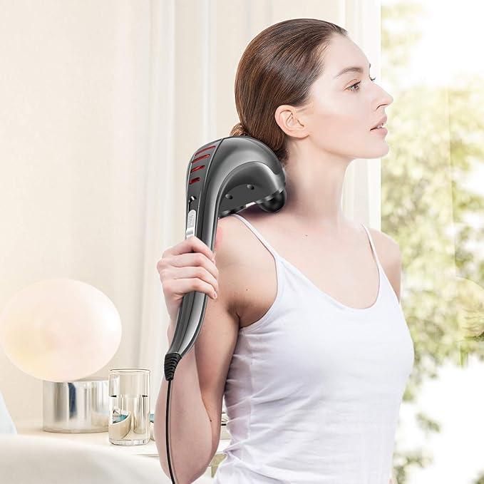 HANGSUN Handheld Neck Back Massager for Pain Relief Deep Tissue, Electric Double Head Percussion Massage MG460 for Shoulder, Leg, Foot, Muscles, Full Body - Bloomnest