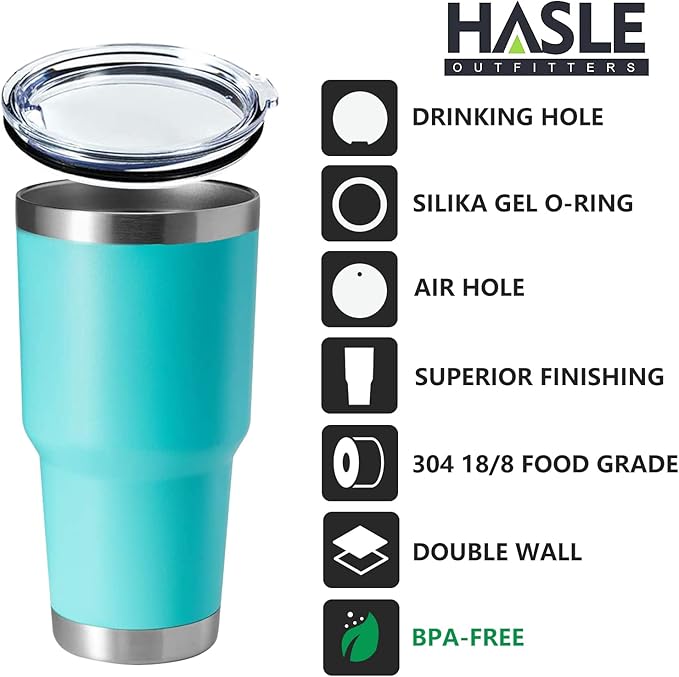 HASLE OUTFITTERS 30oz Stainless Steel Tumbler, Double Wall Vacuum Insulated Travel Mug Tumbler, Durable Insulated Coffee Mug, Gift Box Set (Light Green, 8) - Bloomnest