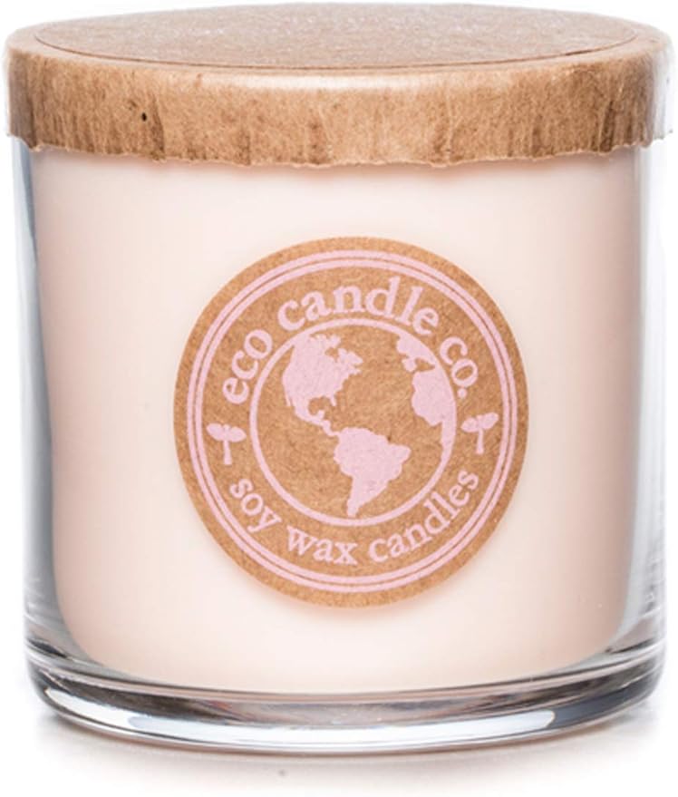 ECO CANDLE CO. Recycled Candle, Vanilla Grapefruit, 6 oz. - Scents of Vanilla & Pink Grapefruit - 100% Soy Wax, No Lead, Kraft Paper Label & Lid, Hand Poured, Made from Midwest Grown Soybeans - Bloomnest