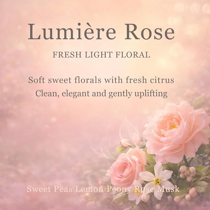 Car Air Freshener Refill for Smart Car Diffuser, 3 x 10ml Fragrance Oil Refills, Vent Clip Compatible, Long Lasting Car Diffuser Refill (Lumière Rose) - Bloomnest