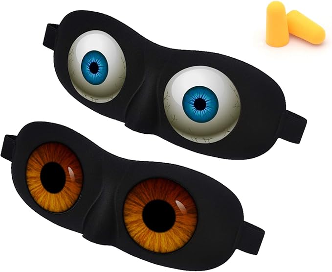 Tphon Eye Sleep Mask Funny Blindfold for Women Men Kid, Upgraded 3D Contoured 100% Blackout Sleeping Mask with Adjustable Strap, Soft Night Blindfold Eye Shades for Travel Naps Shift Works Games - Bloomnest