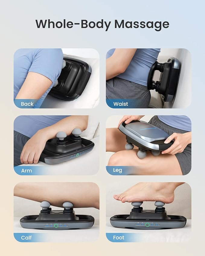 RENPHO Massage Gun Deep Tissue, Handheld Massager with Replaceable 4-Head and Plate, Muscle Percussion Massage Tool for Neck, Back, Leg, Gifts for Women Men, Quad - Bloomnest