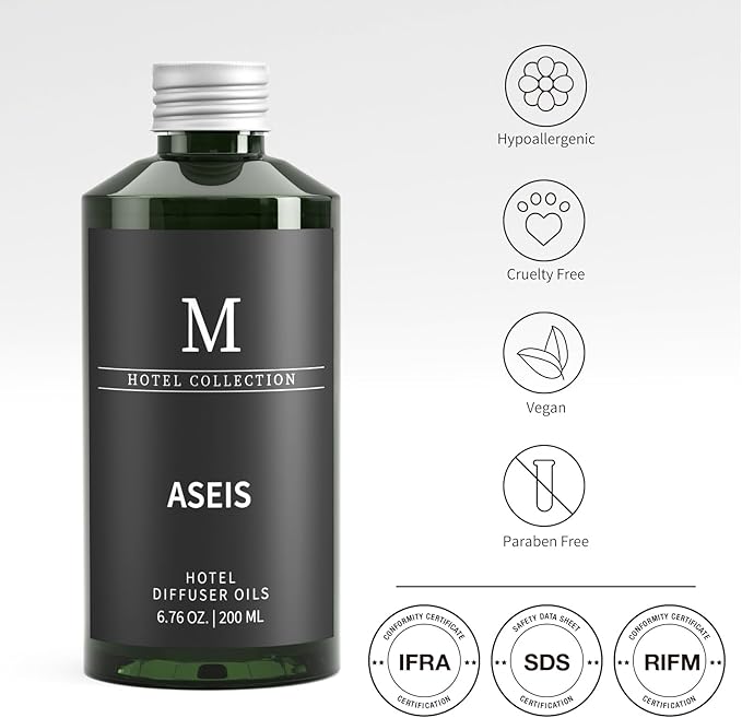 Hotel Collection Diffuser Oil- 6.76 Fl Oz/200ML-ASEIS,Luxury Essential Oils for Diffuser Refill & Machines,Bigger Bottle, Bolder Aroma, Longer Lasting - Bloomnest