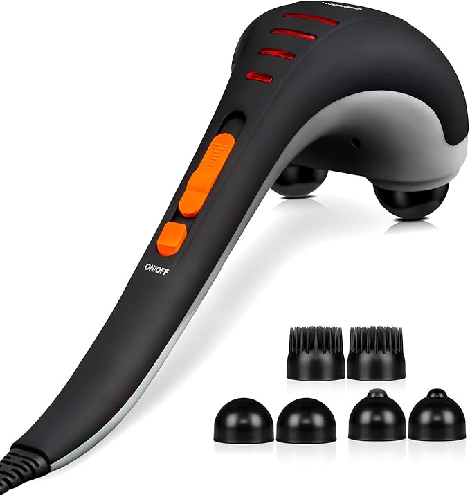 HANGSUN Handheld Neck Back Massager for Pain Relief Deep Tissue, Double Head Full Body Percussion Massage MG400 for Shoulder, Leg, Foot, Muscles - Bloomnest
