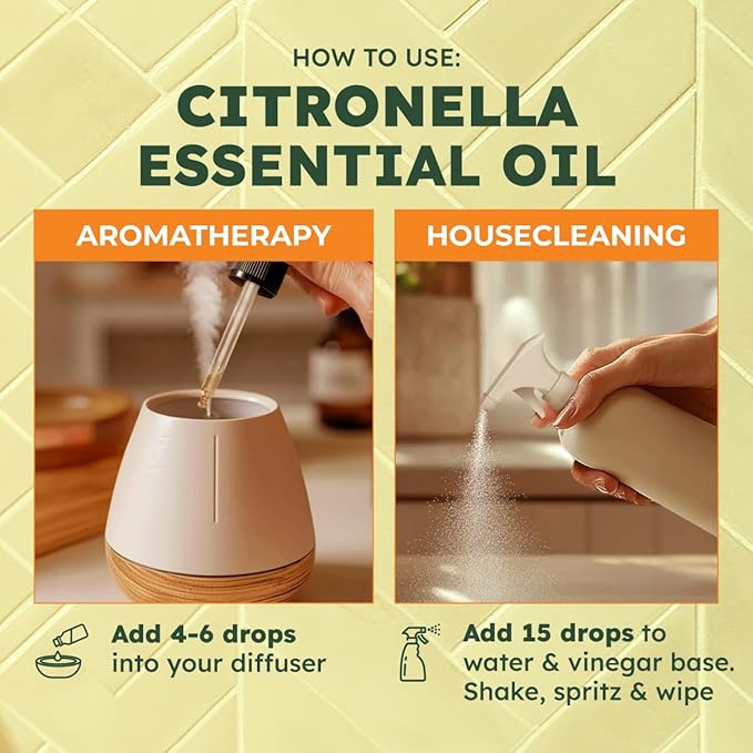 KUKKA Citronella Essential Oils - 4 Fl Oz - for Hair, Skin, Diffuser, Aromatherapy & DIY Soap Making Scent - Bloomnest